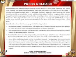 Paslon 02 Wahdi- Qomaru Zaman Resmi Di Diskualifikasi KPU Kota Metro