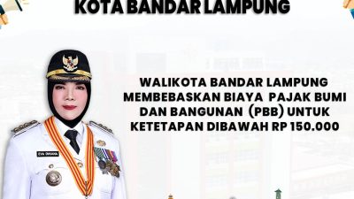 PBB di Kota Bandar Lampung Gratis, Ini Syaratnya