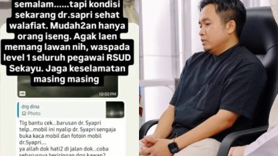 Beredar Chat Diduga Dokter Syahpri RSUD Sekayu Mendapat Teror di Jalan: Ada Mobil Nyalip Sambil Fotoin