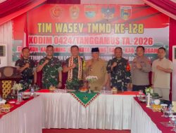 Kasrem 043/Gatam Sambut Tim Wasev Pusterad Tinjau Lokasi TMMD ke-128 Pekon Kalimiring